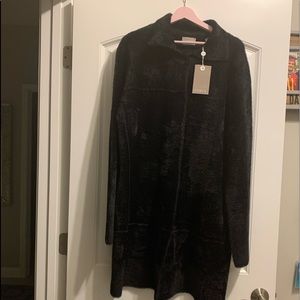 Ladies NWT Black Faux Fur Coat